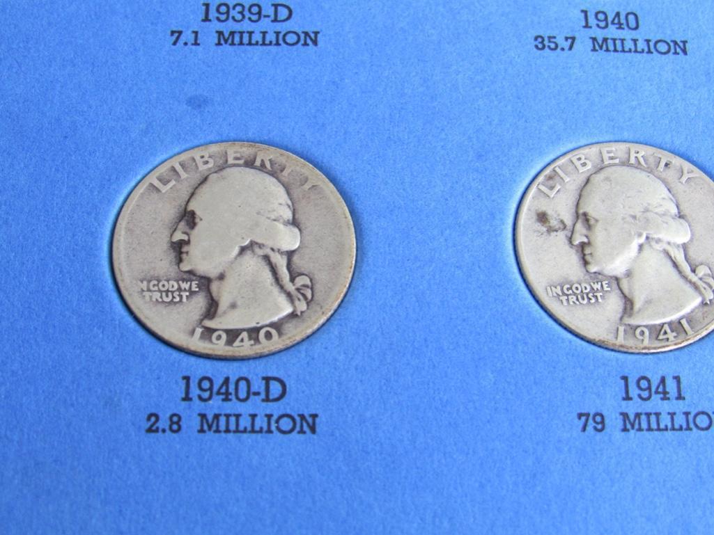 Partial Whitman Coin Folder 1 & 2 Washington Head Quarters including 1934, 36 D, 38S, 40D, 43, 43 S