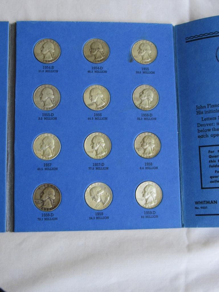 Whitman Coin Folders Washington Silver Quarters (missing 1932D only), including 32 S, 36D, 37, 42D