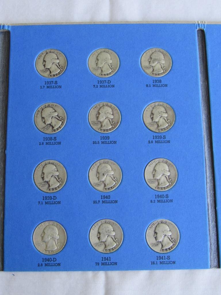 Whitman Coin Folders Washington Silver Quarters (missing 1932D only), including 32 S, 36D, 37, 42D