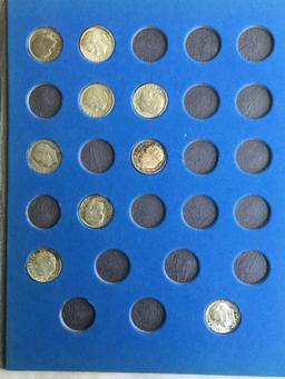 Partial Whitman Roosevelt Dime Folder starting 1946 (over 50 coins in folder)