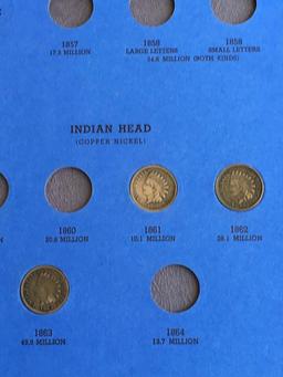 Incomplete Whitman Indian Head Cent Folder including 1861, 1862, 1863 (20+ coins in folders)