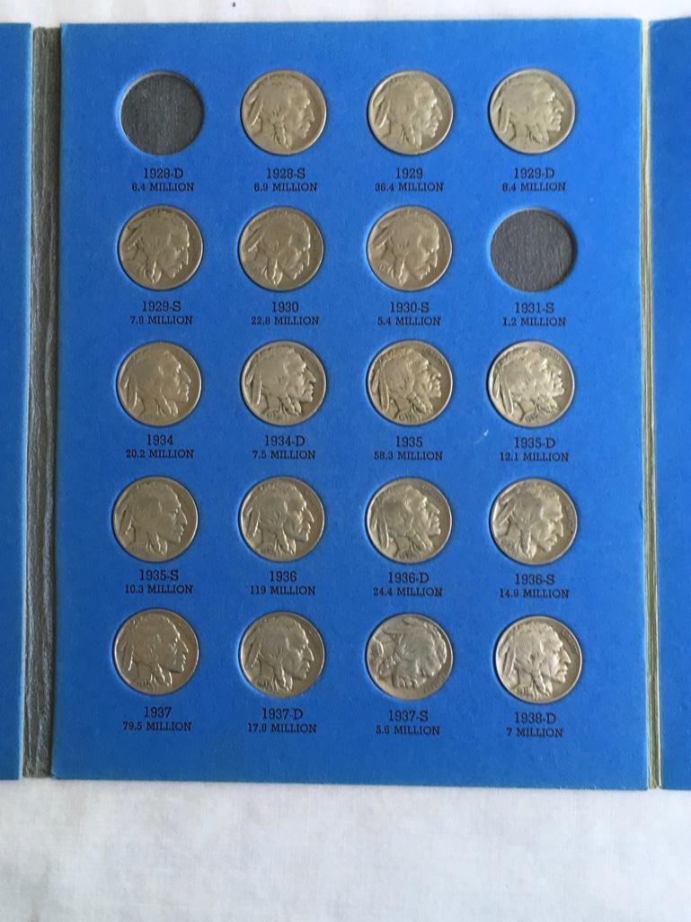 Lot of 3 Whitman Jefferson and Buffalo Nickel Coin folders (incomplete) (90+ coins included)