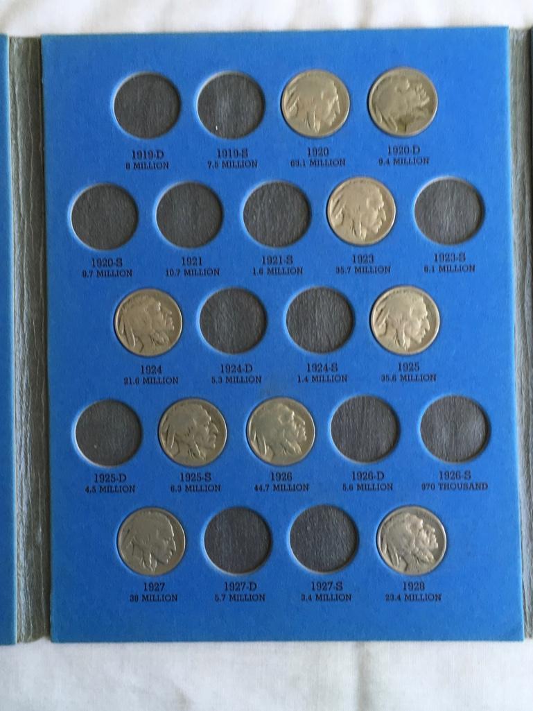 Lot of 3 Whitman Jefferson and Buffalo Nickel Coin folders (incomplete) (90+ coins included)