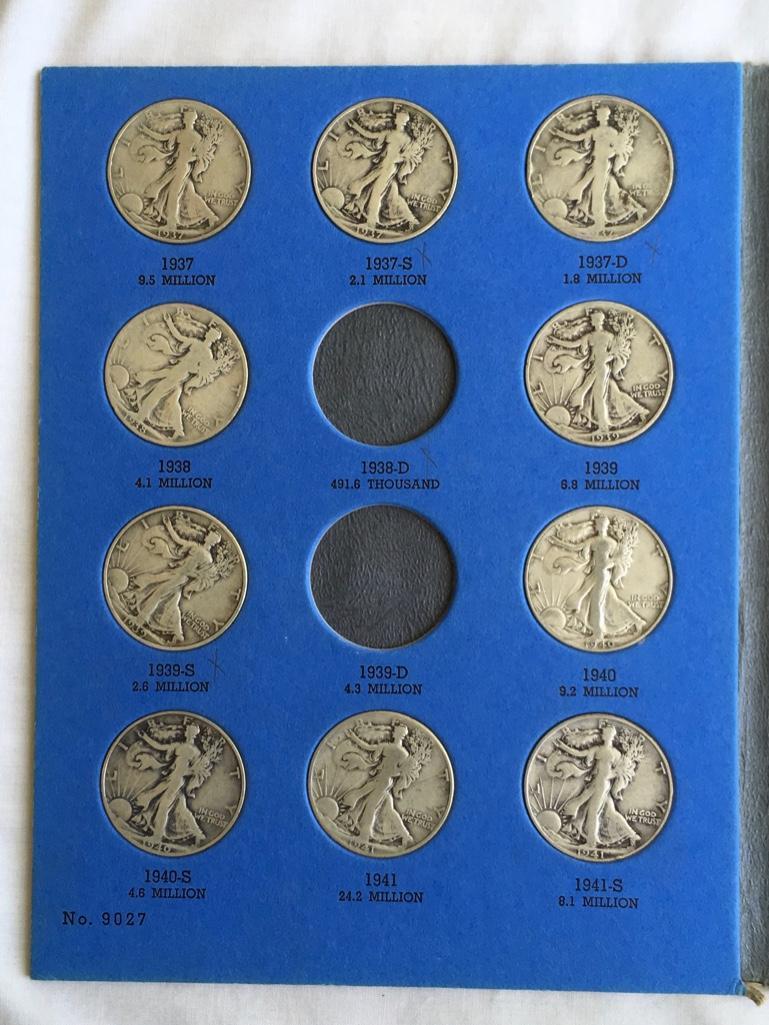 Both Whitman Silver Liberty Standing Half Dollar Books- 1916-1947 (not complete)(47 coins included)