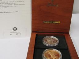 1997 American Eagle Impressions of Liberty 3 coin Platinum, Gold & Silver Anniversary Set