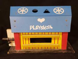 (1) Vintage Playskool Lock-Up Barn w/ Blocks, (1) Fisher-Price Tumbler Tower & (1)Chatter Telephone