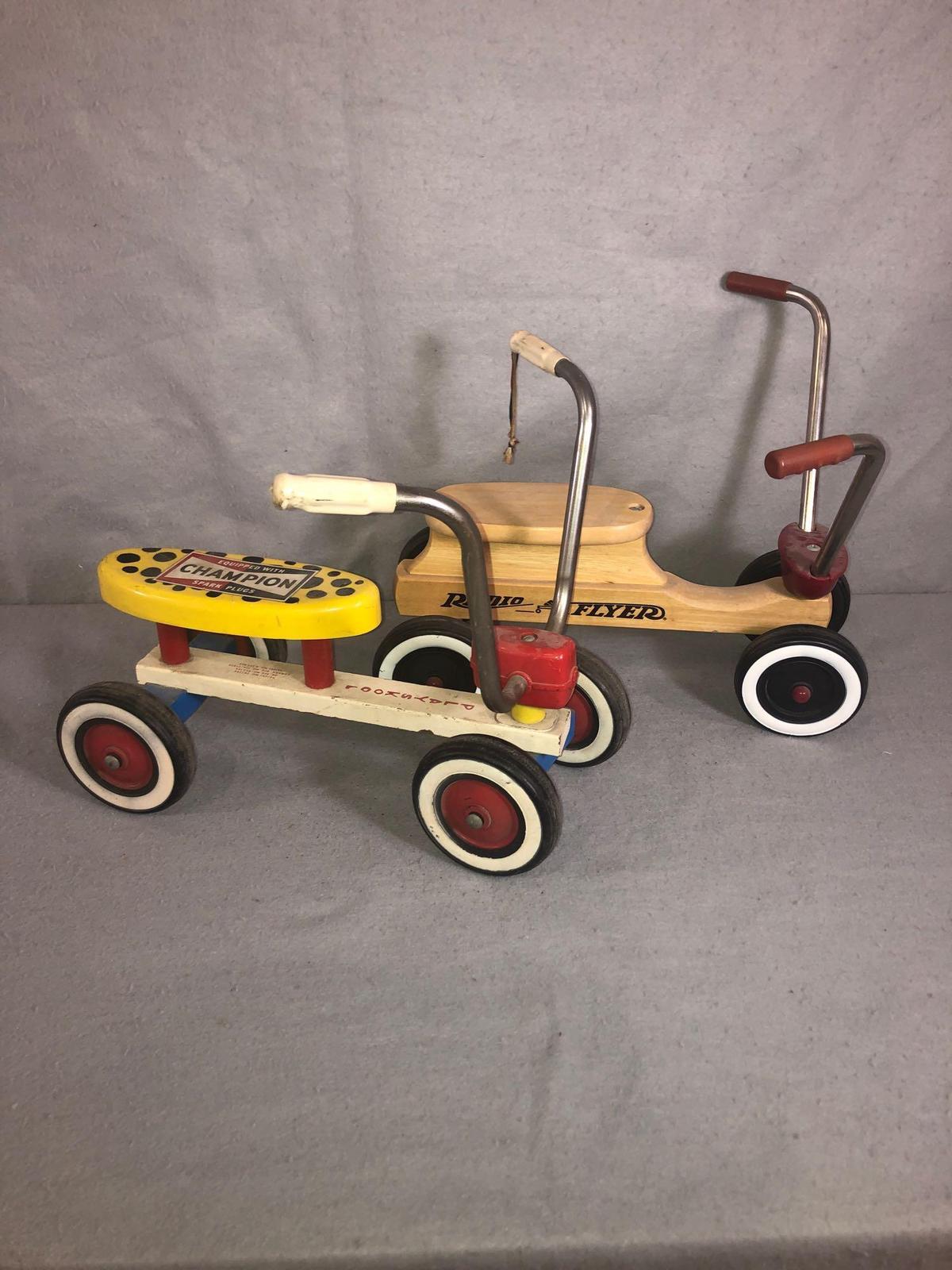 (1) Radio Flyer Sit & Scoot & (1) Playskool Sit & Scoot.