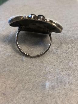 R.C. Sr. Zuni Sterling Silver Kachina Style Ring