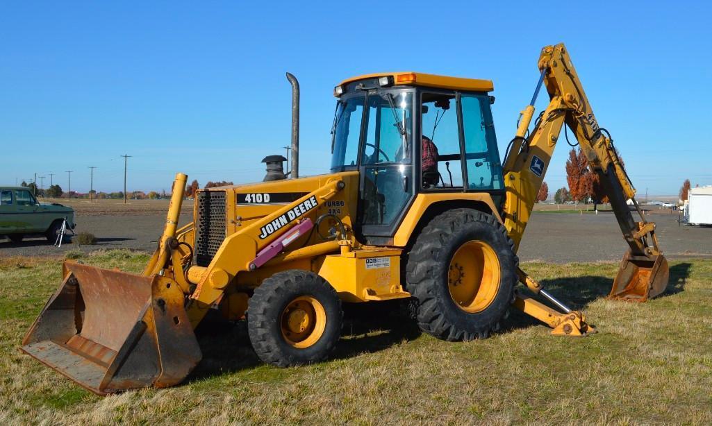 John Deere 410D 4 x 4 Turbo Diesel Backhoe Loader w/ Extendahoe