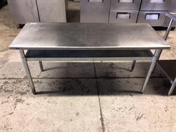 Eagle Bull Nosed Stainless Steel Prep Table w/Bottom Shelf