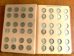 Washington Quarter World Coin Library Album (incomplete) 136 coins including 82 silver quarters