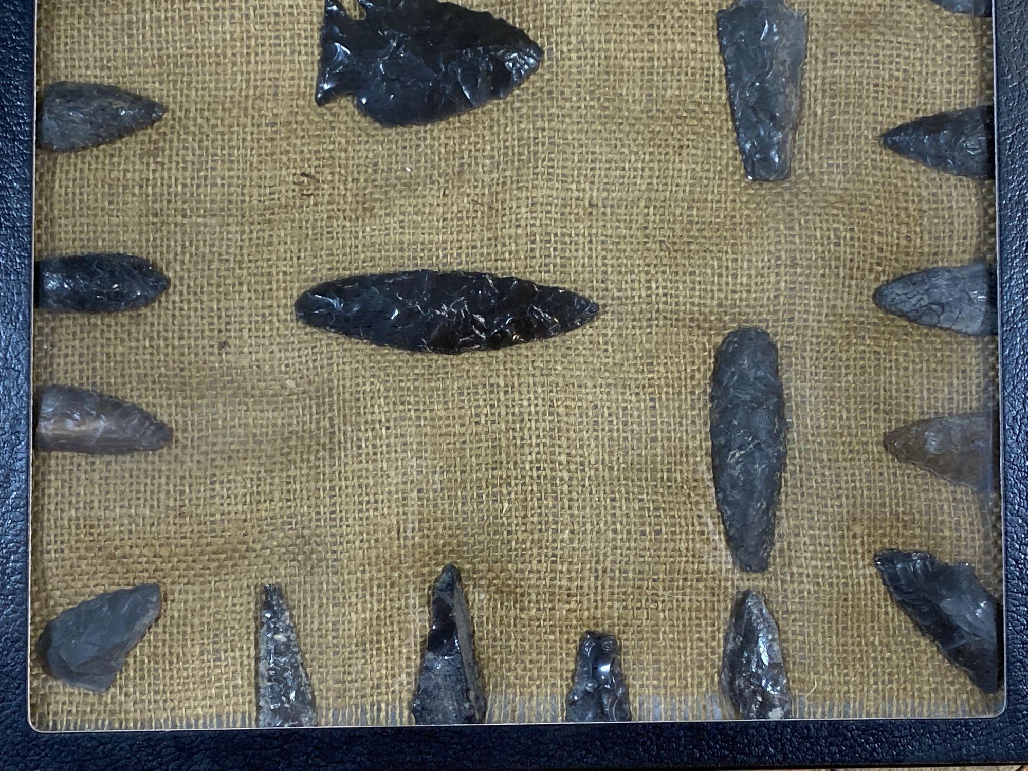 (30) Great Basin Obsidian Arrowheads & Knives