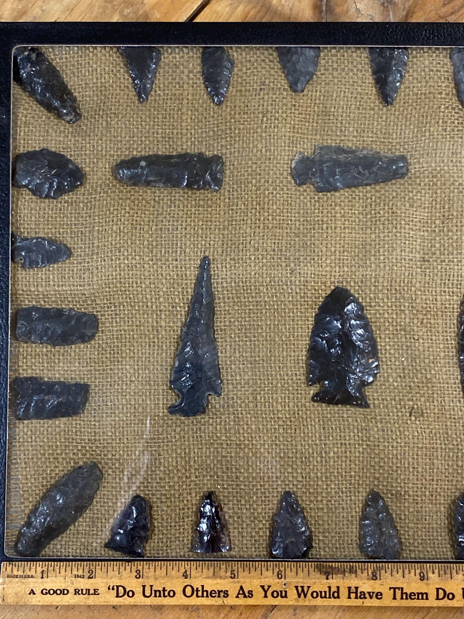(30) Great Basin Obsidian Arrowheads & Knives