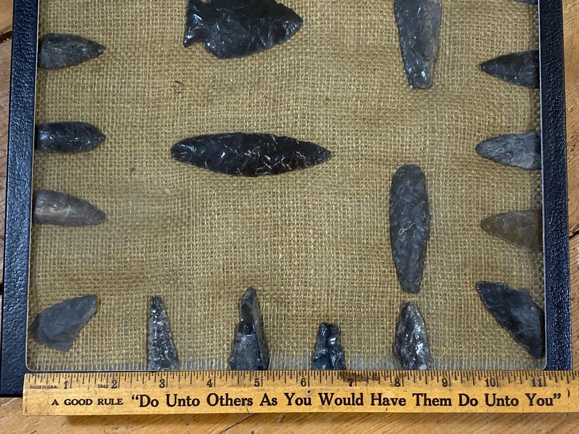 (30) Great Basin Obsidian Arrowheads & Knives