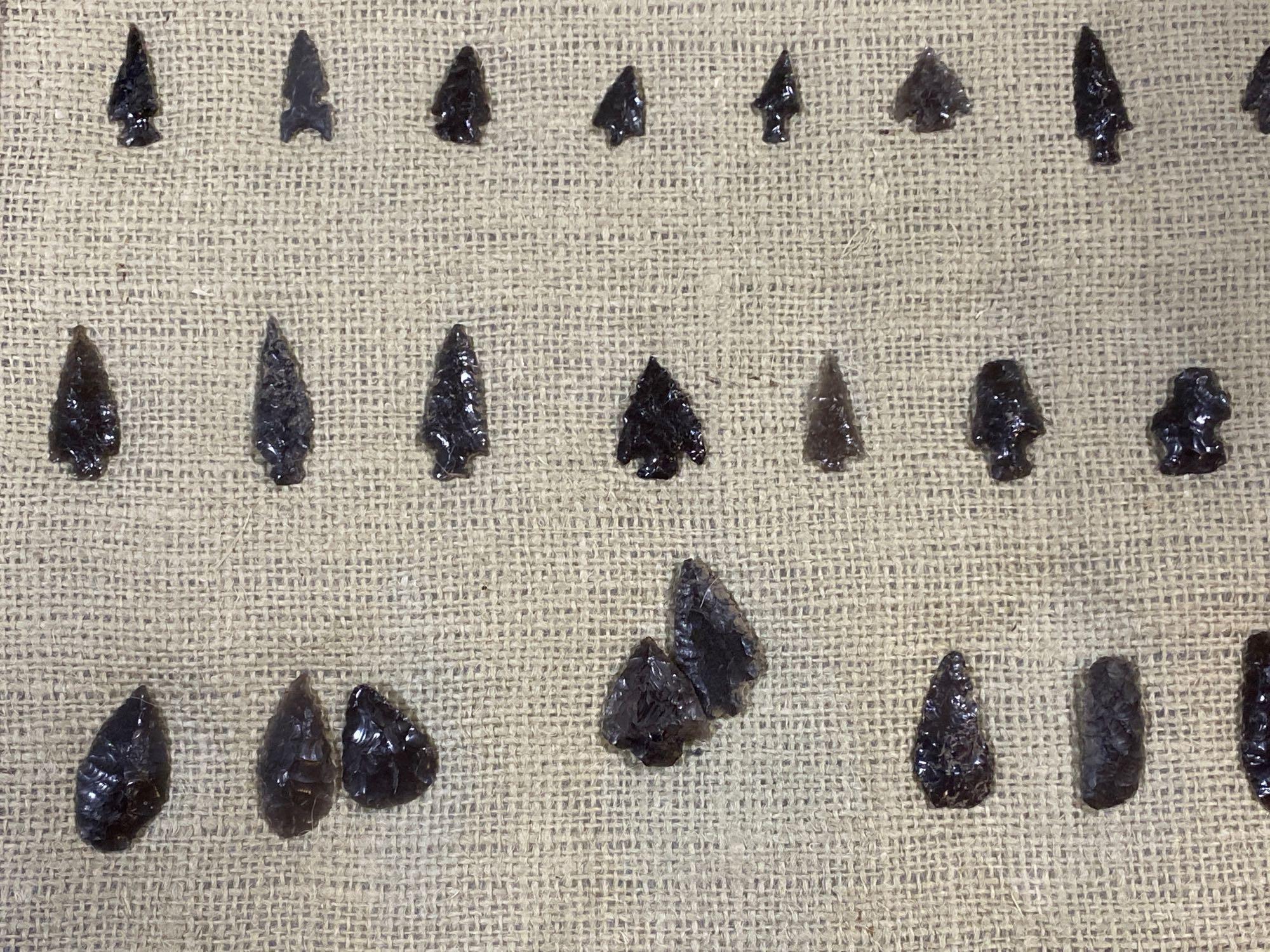 (40) Great Basin Obsidian Arrowheads