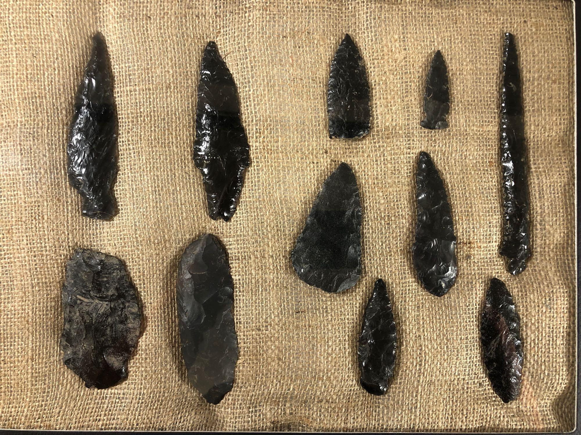 (11) Great Basin Obsidian Points and Knives