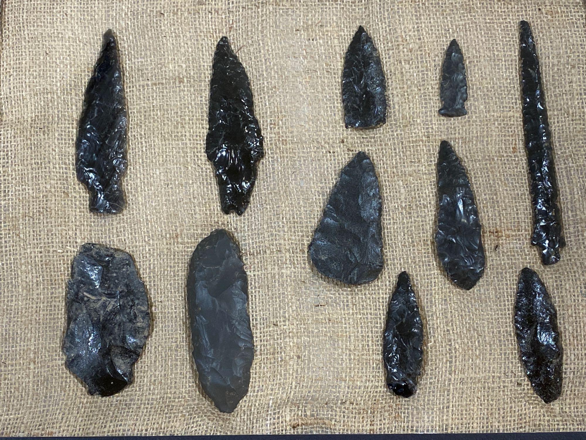 (11) Great Basin Obsidian Points and Knives