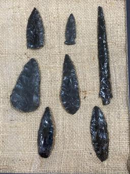 (11) Great Basin Obsidian Points and Knives