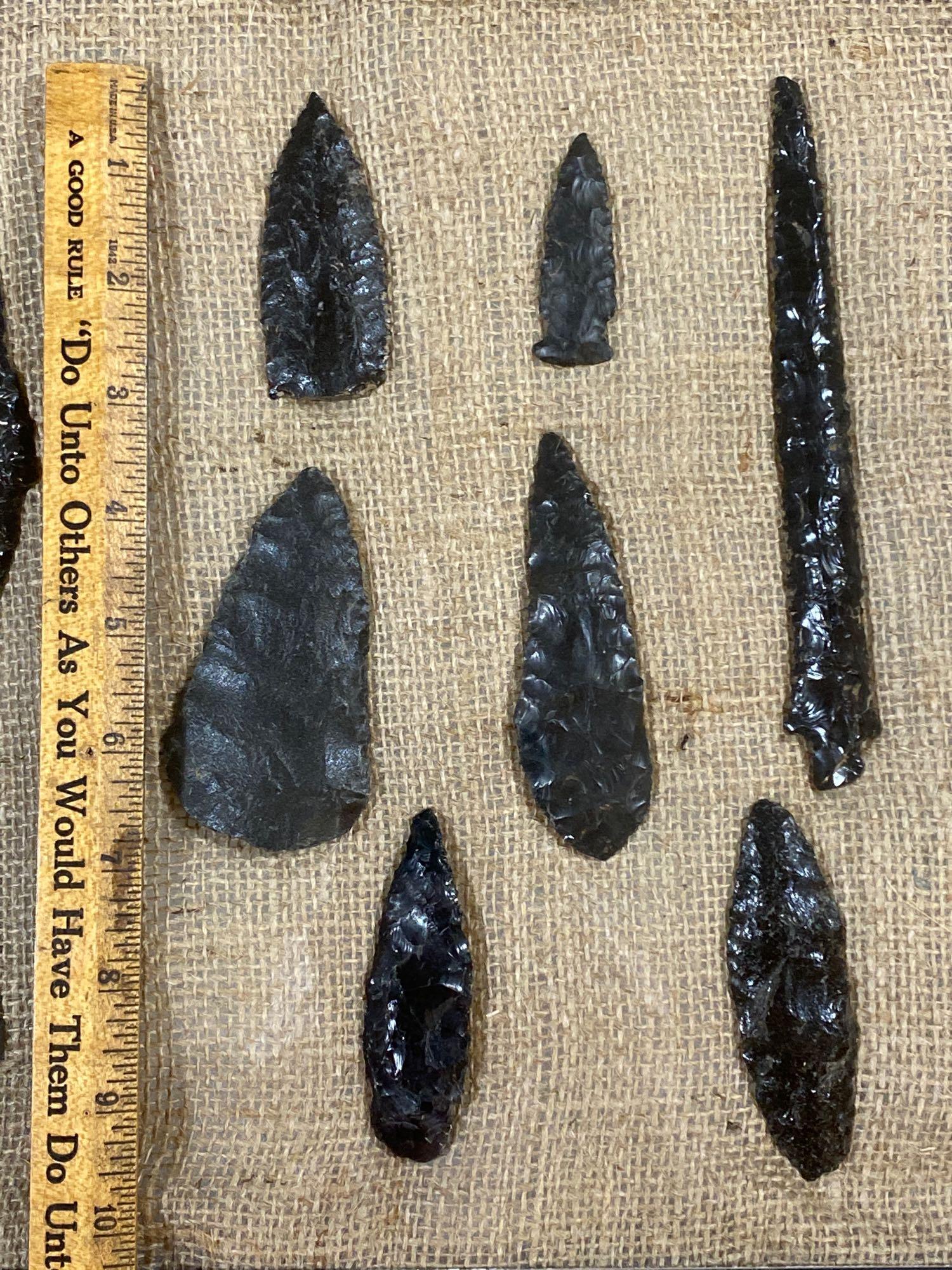 (11) Great Basin Obsidian Points and Knives