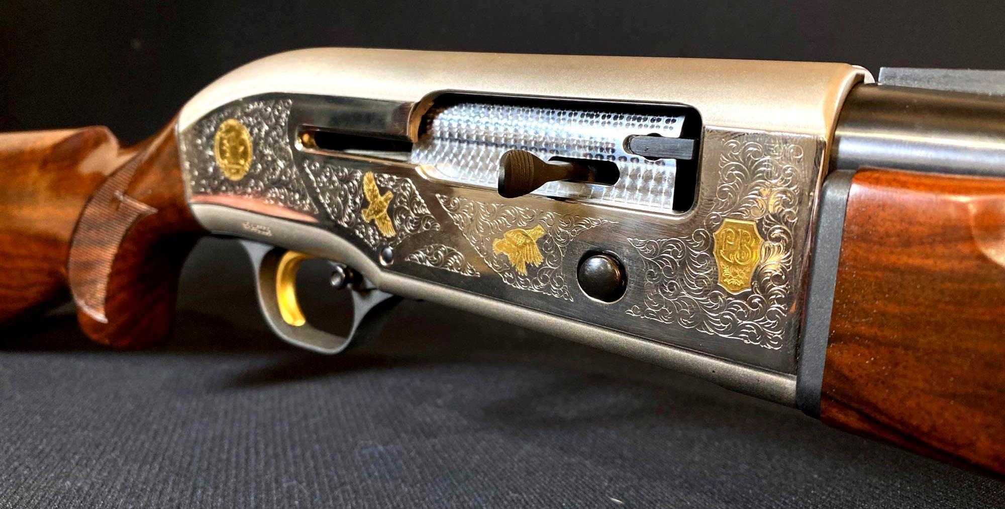 Engraved and Gold Inlaid Beretta Model 3901 NRA Special Edition 20-GA Semi-Automatic Shotgun w/ Case