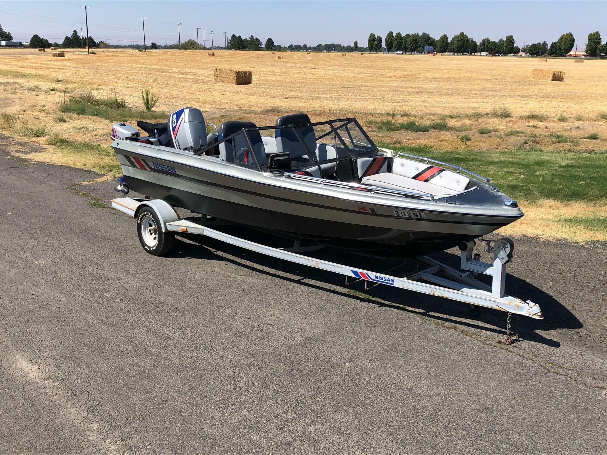 1989 16' Nissan Fiberglass Boat and Trailer