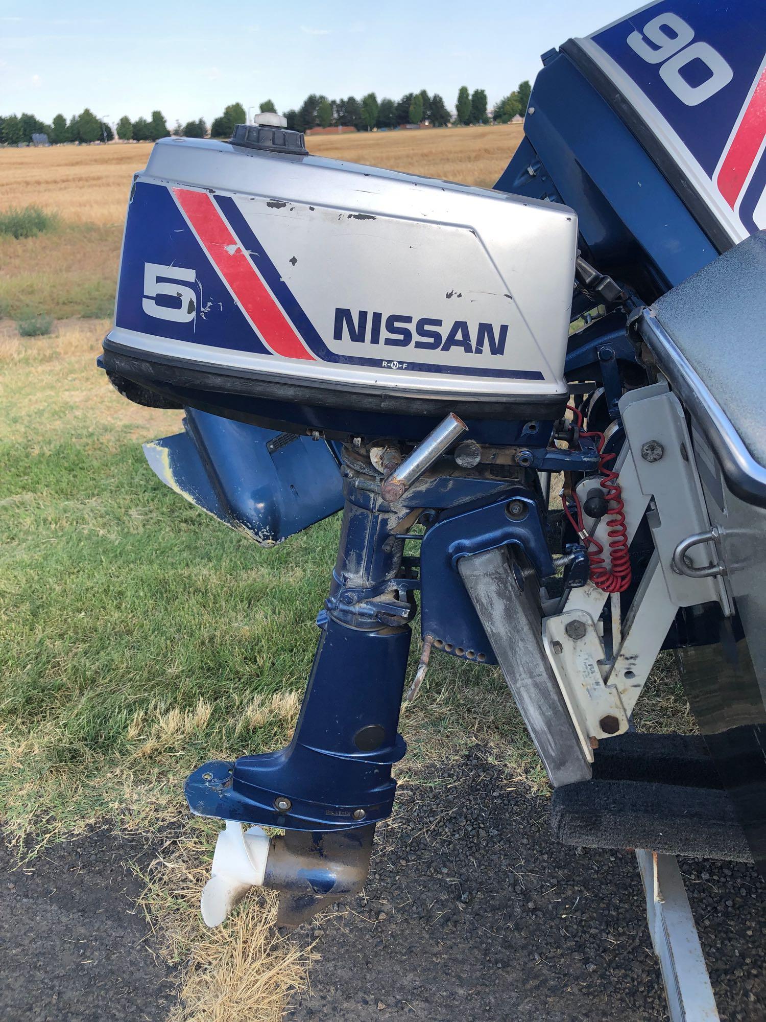 1989 16' Nissan Fiberglass Boat and Trailer