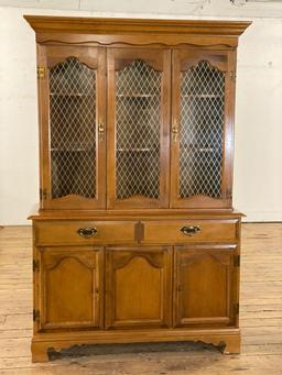 Two Piece Maple Illuminated China Hutch