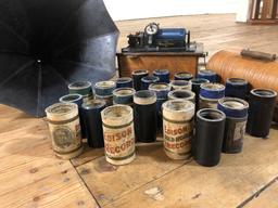 Edison Standard Phonograph Model D w/ (24) Phonograph Cylinder Records