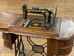 Roberts Treadle Sewing Machine w/Table