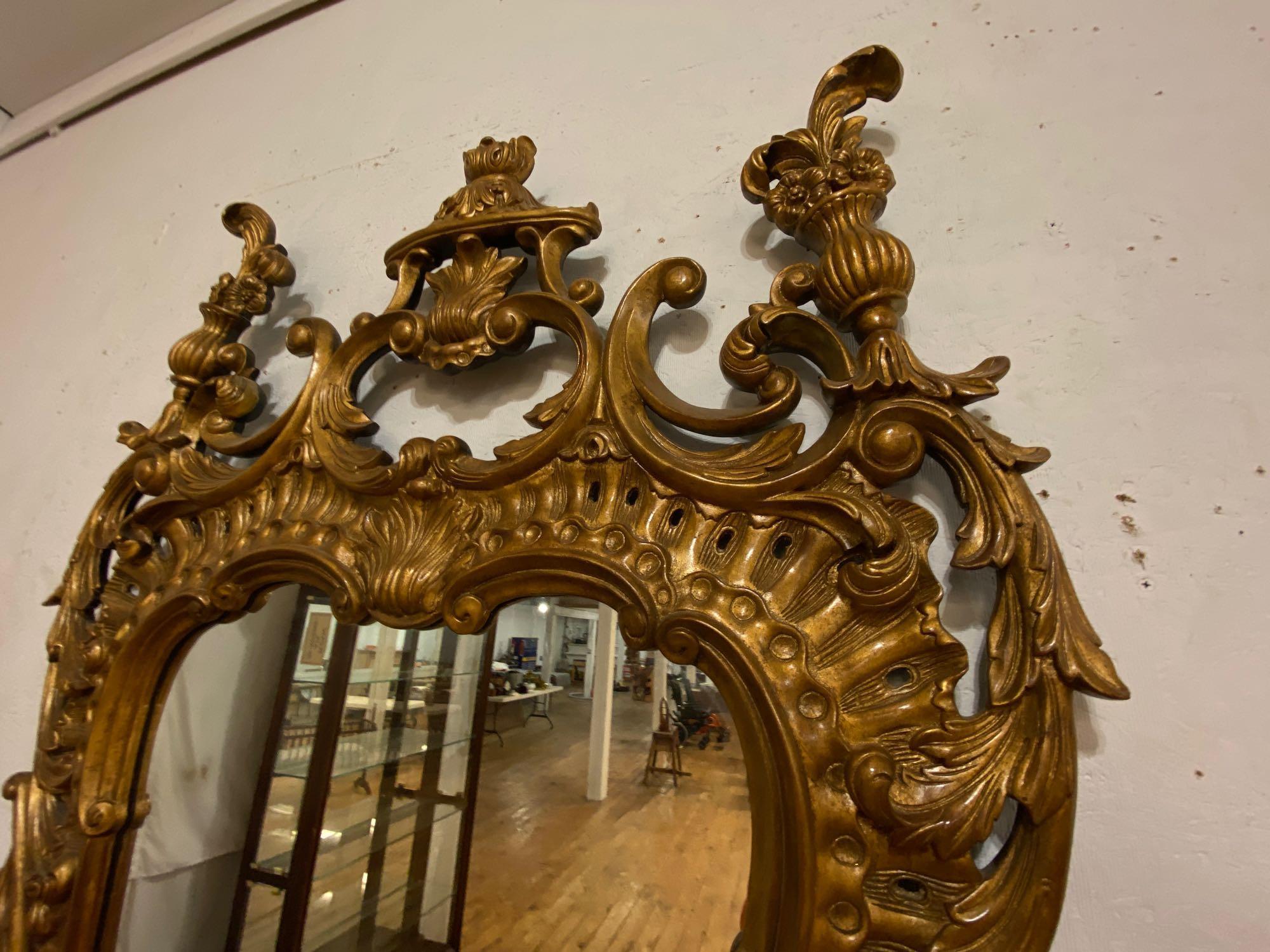 70" x 37" Victorian Ornately Framed Wall Mirror