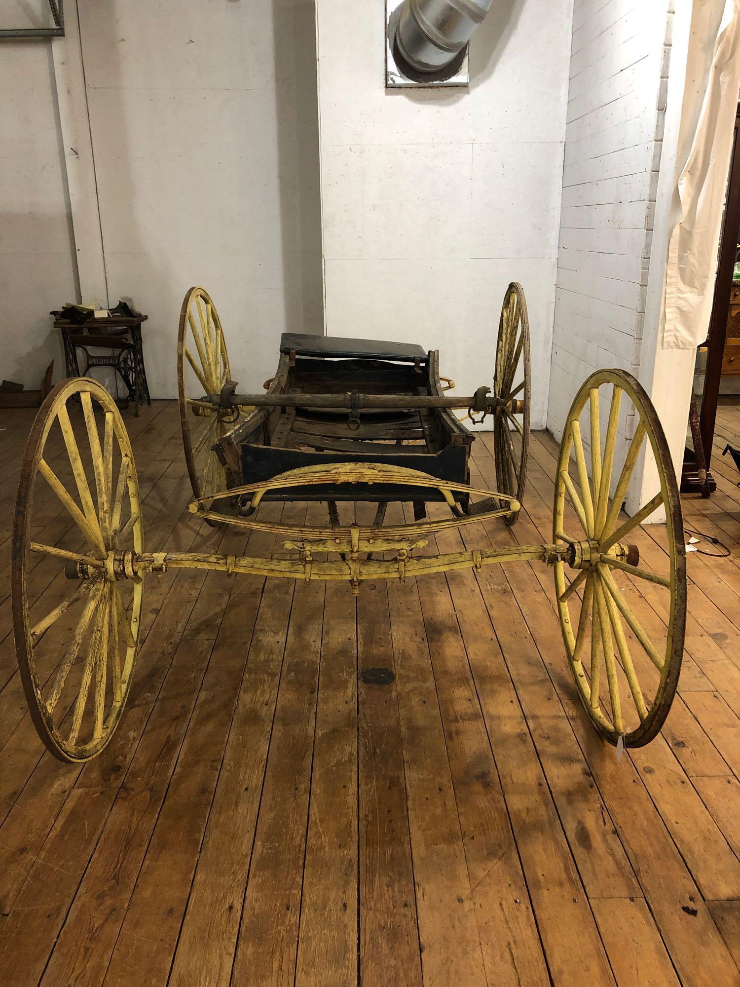 2-Seat Vintage Open Wagon, restoration in progress, newly upholstered seats