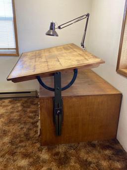 Drafting Table Mounted To Map Cabinet