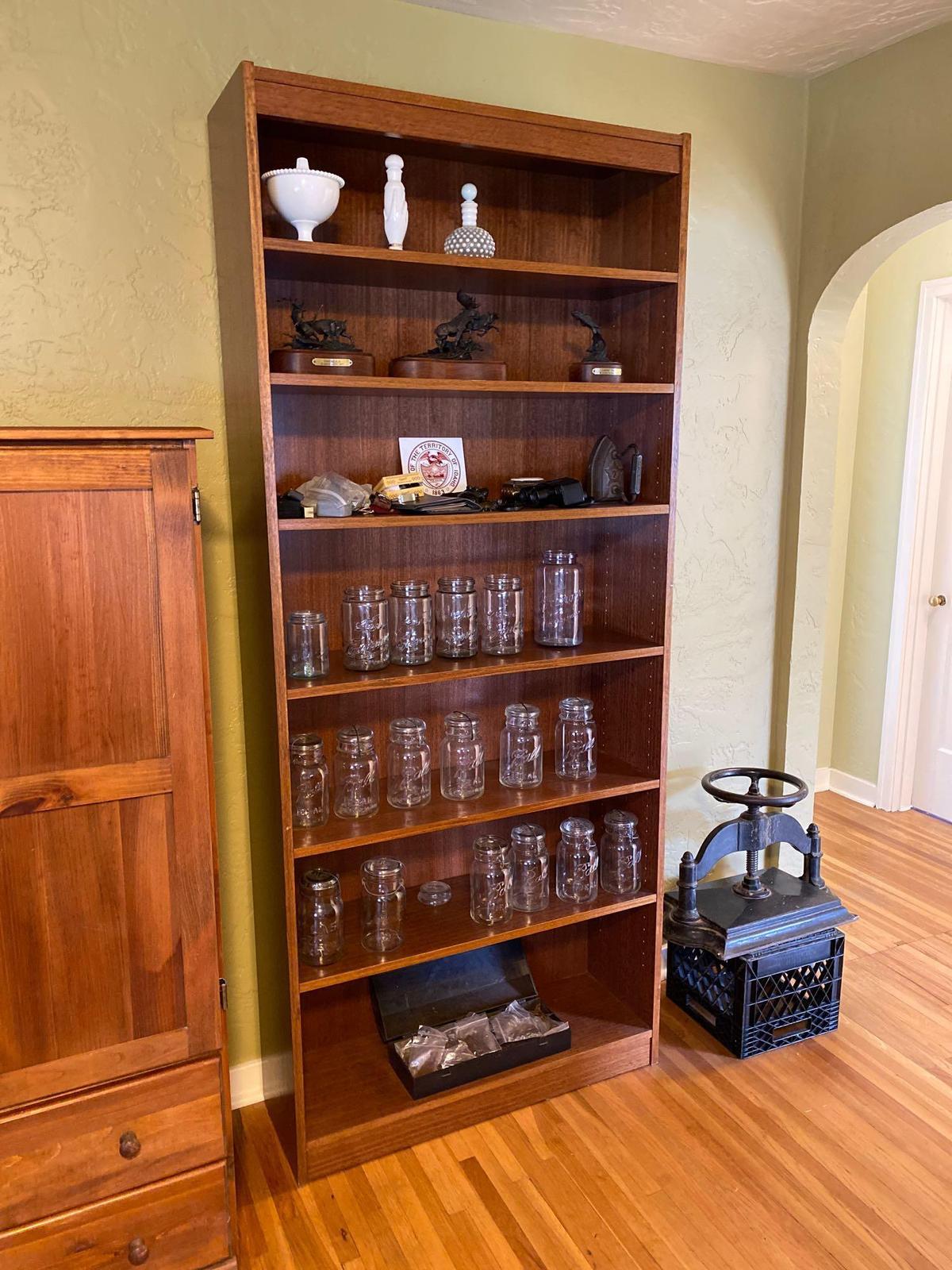 Dark Mahogany Book Case w/ seven shelves (84" H x 36" W x 12" D)