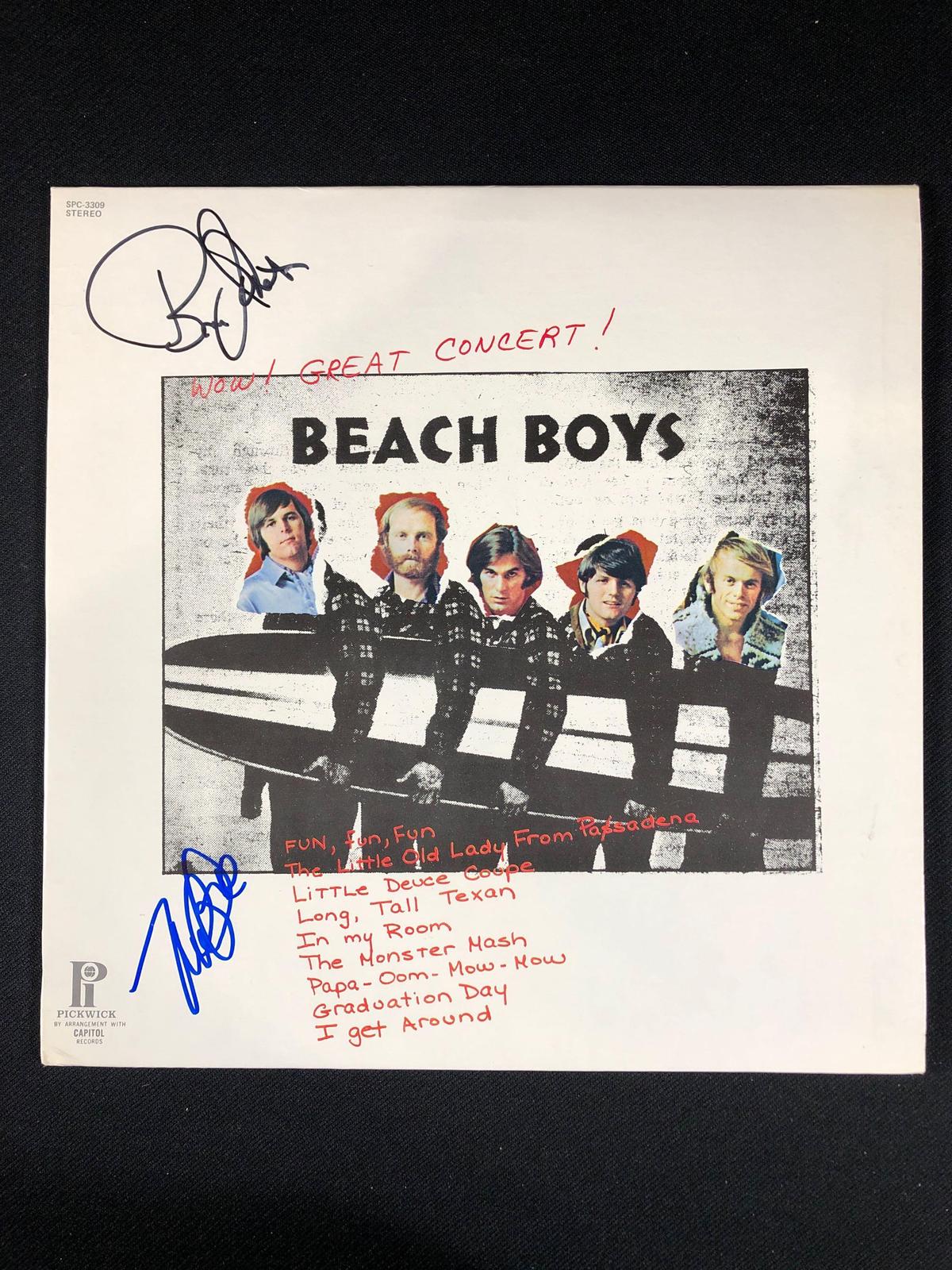 Beach Boys "Wow! Great Concert!" Autographed Album signed by Bruce Johnson and Mike Love