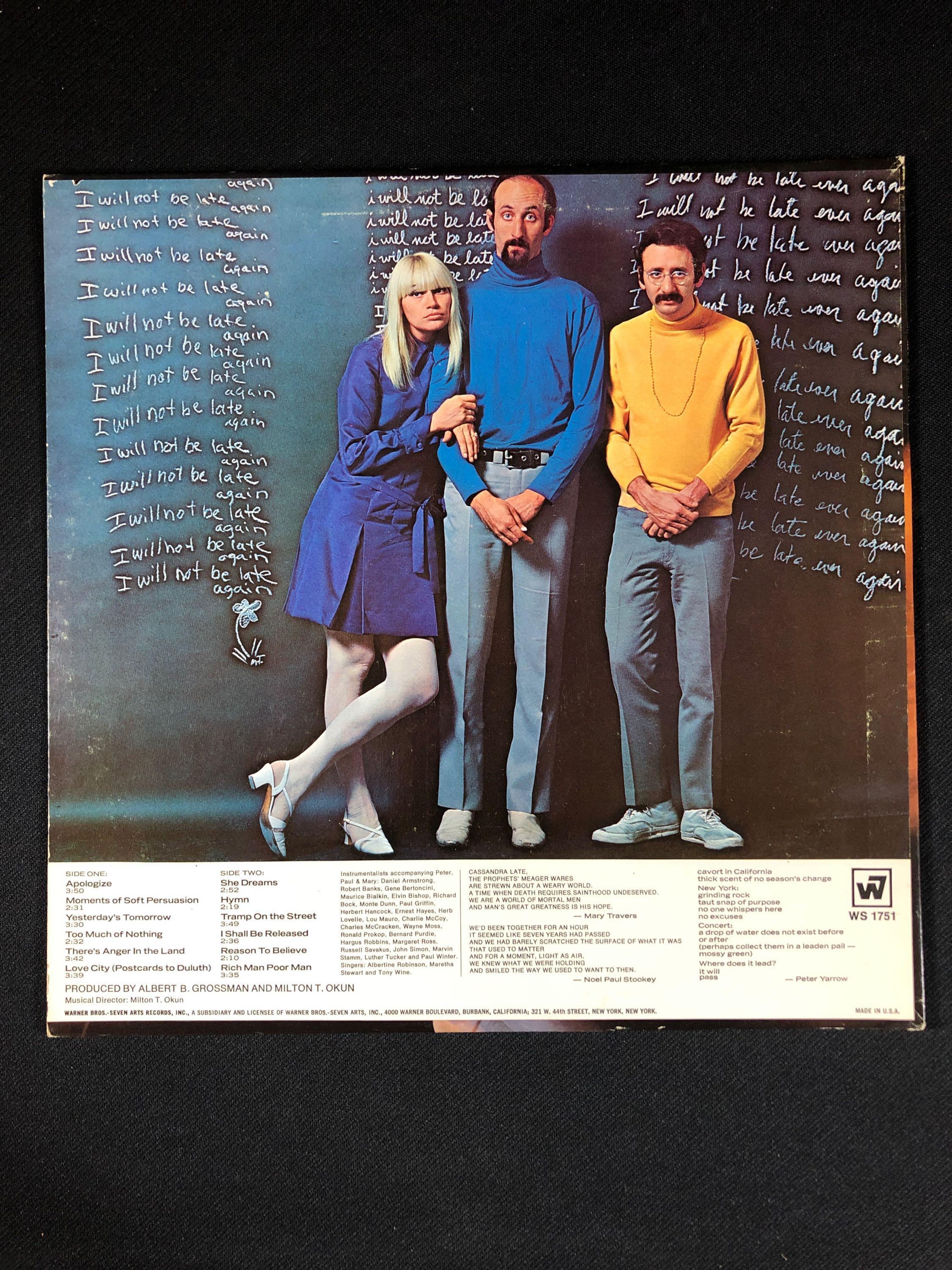 Peter, Paul, & Mary "Late Again" Autographed Album