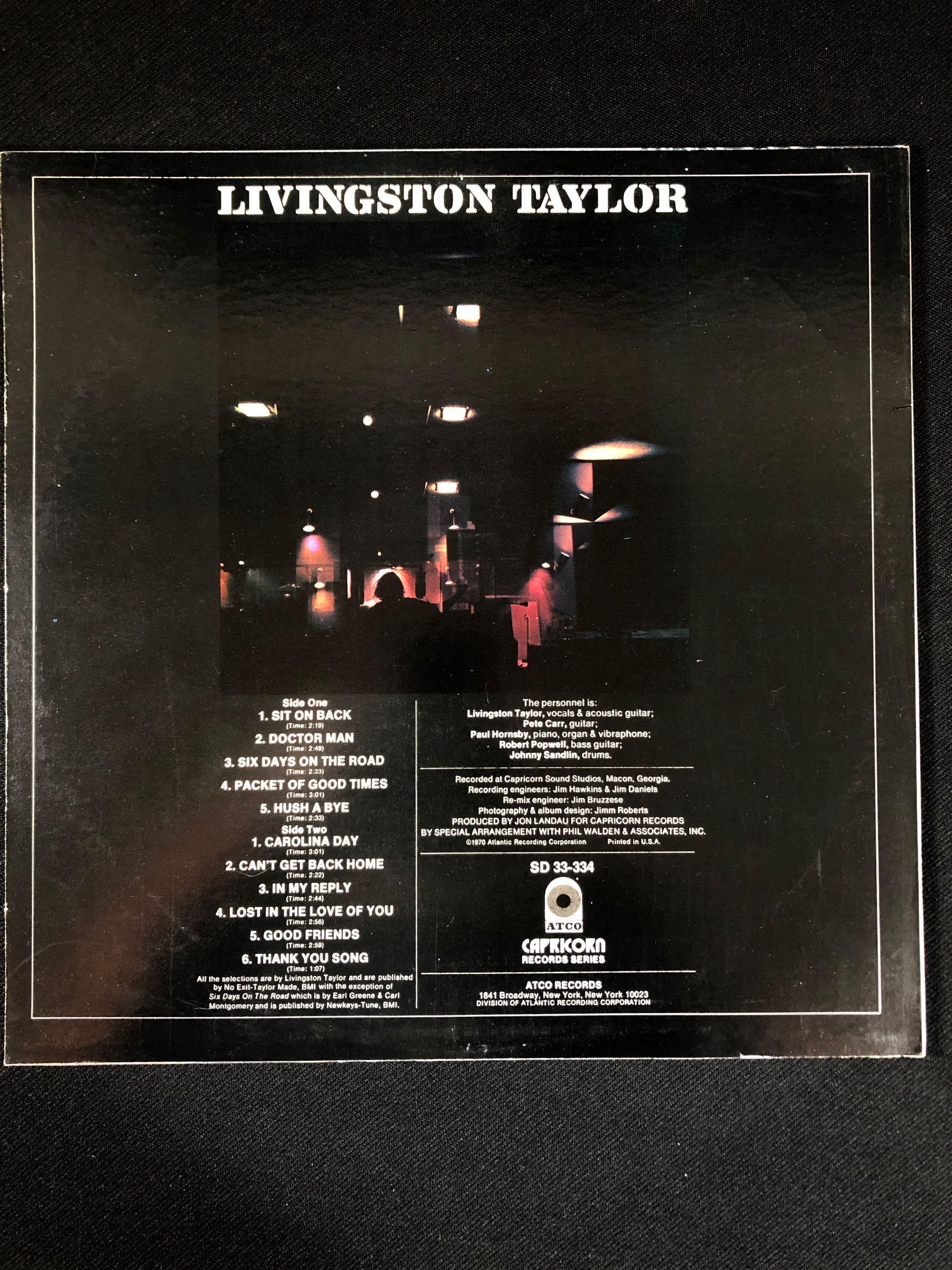 Livingston Taylor Self Titled SD 33-334 Autographed Album 98'