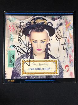 Culture Club "Karma Chameleon" Autographed Album by Boy George 12" Single