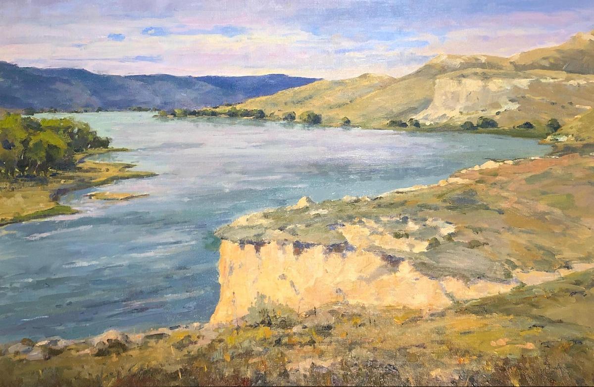 Bob Barlow (American, 1934 -) "Missouri River", Oil On Canvas, Signed Lower Right