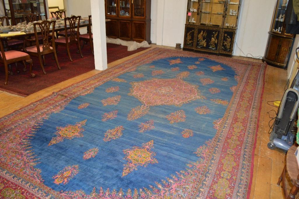 Kerman de Lux handmade rug circa 1920's " Pride of the Persian Loom, Made in Persia" 10 x 19-9'