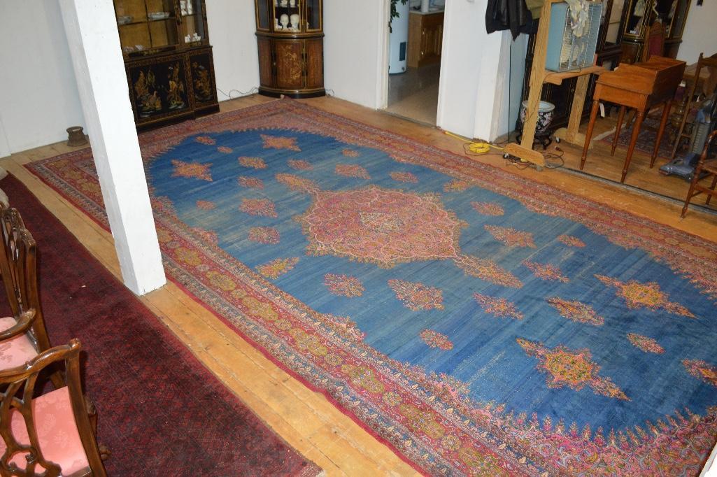 Kerman de Lux handmade rug circa 1920's " Pride of the Persian Loom, Made in Persia" 10 x 19-9'
