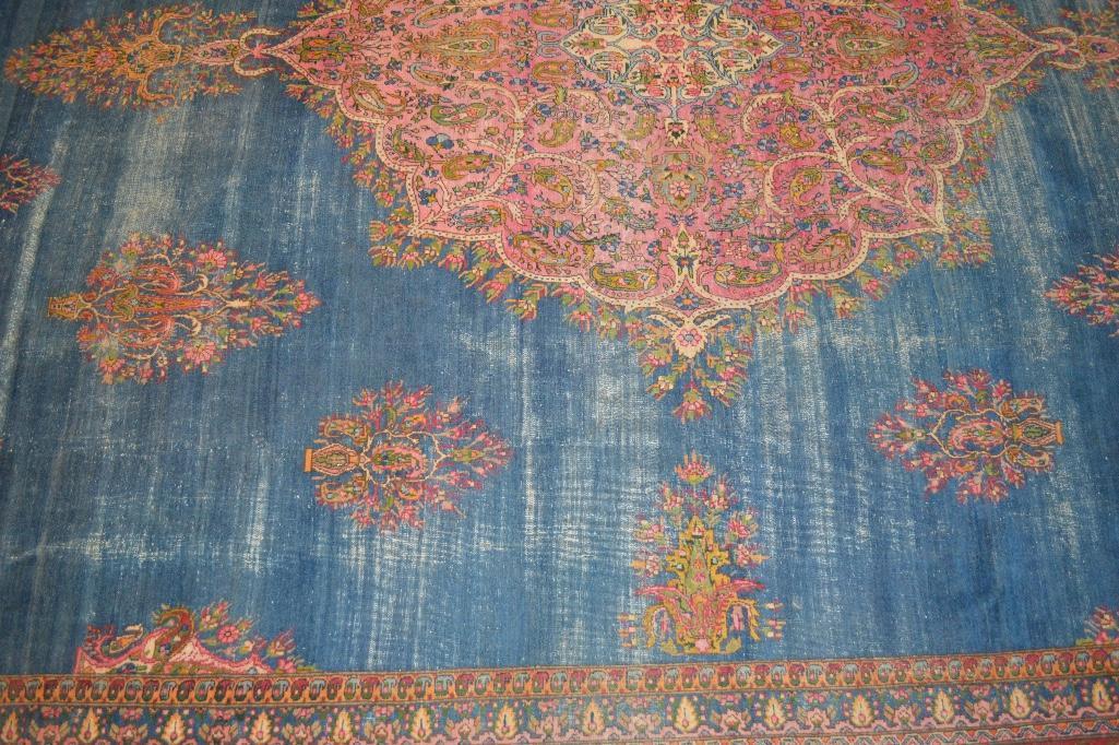 Kerman de Lux handmade rug circa 1920's " Pride of the Persian Loom, Made in Persia" 10 x 19-9'