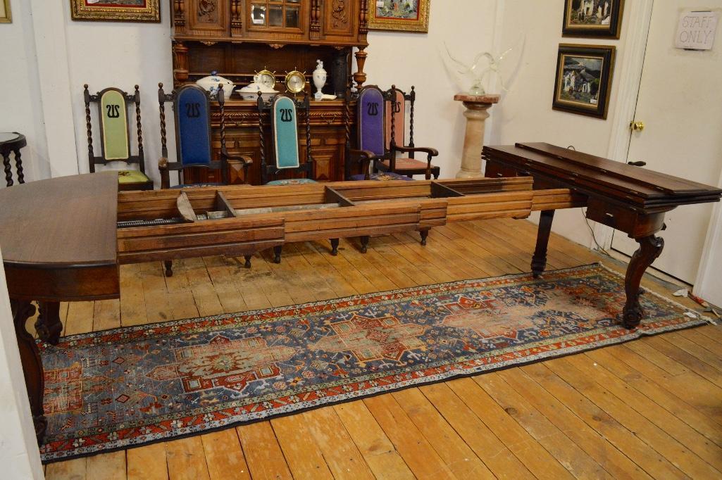 Antique American Telescopic Dining Table Made By F. Johnston, San Fran 1854