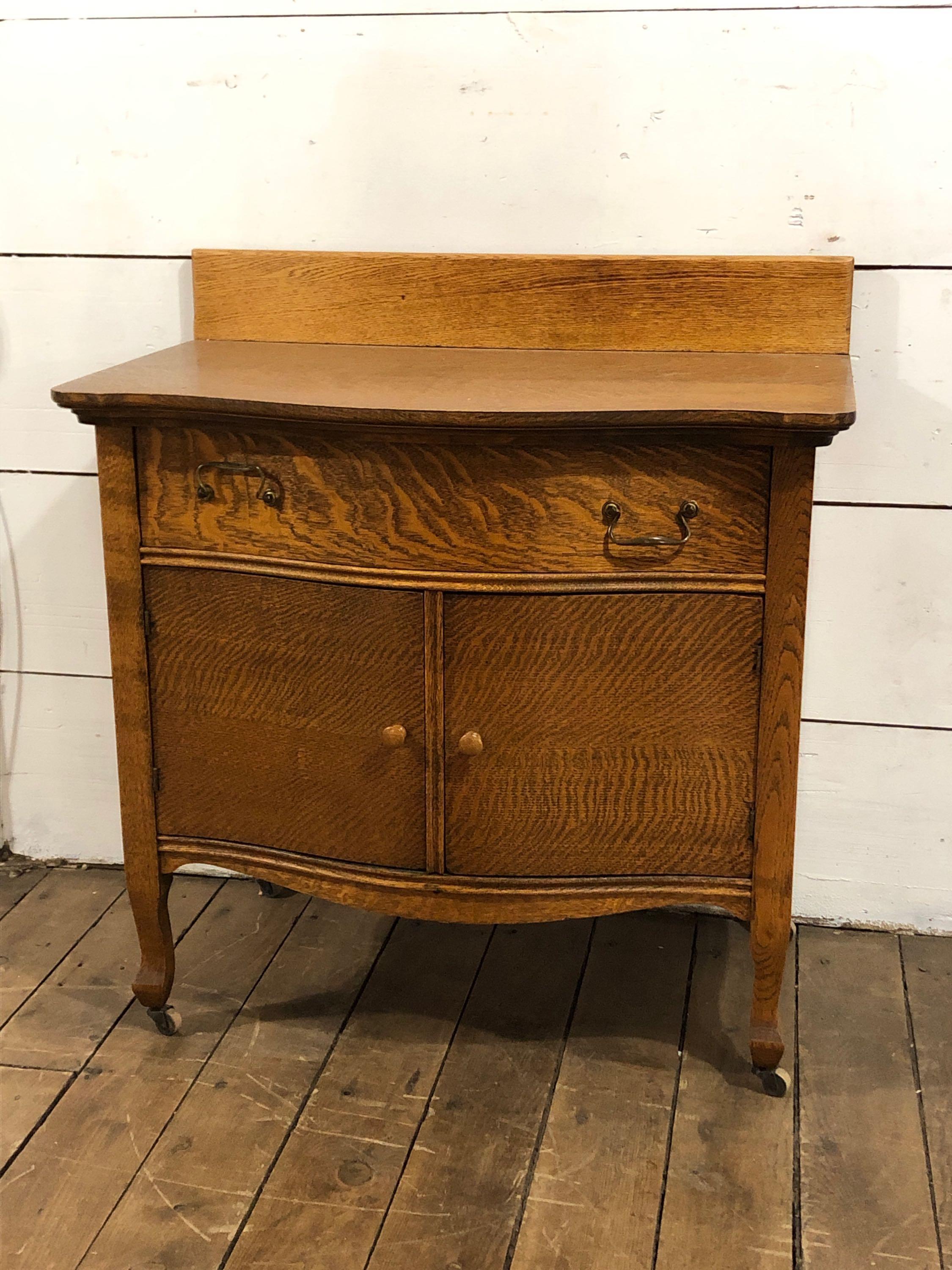 Oak Commode 34.5" T x 32" W x 19.5" D