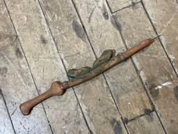 24" Vintage hand carved ice fishing spear w/ string