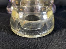 Pair of Uranium electrical Insulators & (1) clear insulator