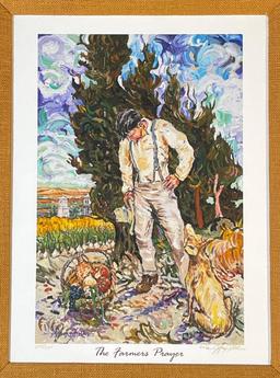 Jeffrey J. Hill (American b. 1955) "The Farmers Prayer," Artist Enhanced Printed Signed & Numbered-