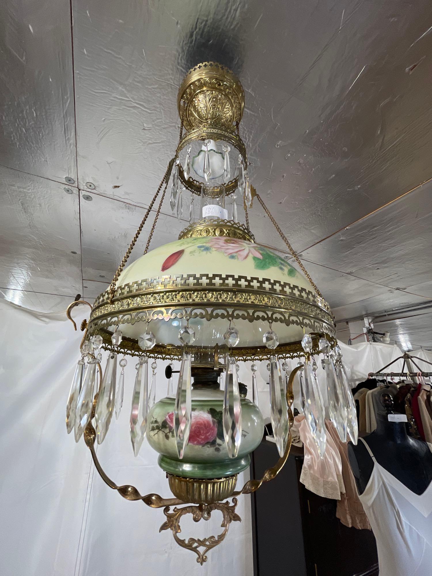 Ornate Oil Lamp Chandelier