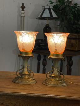 Pair Of Brass Table Lamps