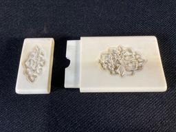 19th C. Carved Card Holder 1-3/4" x 3-1/4"