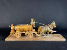 Vintage hand carved German beer cart folk art